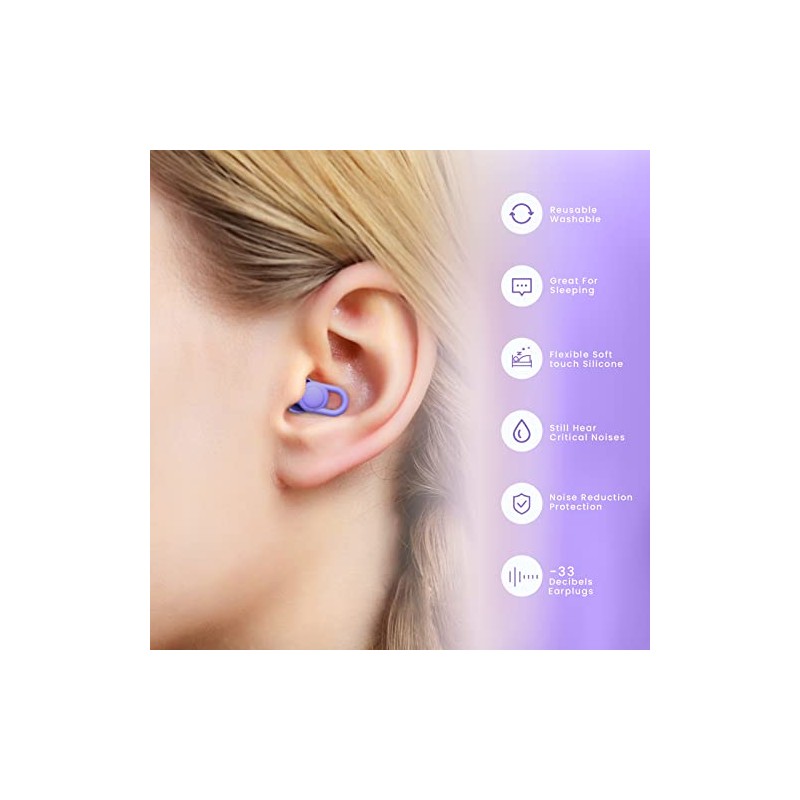 Tapones de silicona para reducción de ruido, reutilizables, suaves y