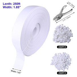 Zadery Chain Link Fence Tape,250ft×1.85in, Fence Privacy Strip,One Hole Punch&200 Fasteners，Suitable for Terraces, Patio, Gates, Swimming Pool, White