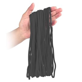 YAZANY 50Pcs Large Elastic Rubber Bands, Sturdy Thick & Stretchable Black Bands, Natural Elastic Bands for School Home Office Supplies Industrial Crafts DIY Everyday Use 180mm