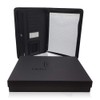 Matt Black Zippered Portfolio Binder - PU Leather Business Portfolio