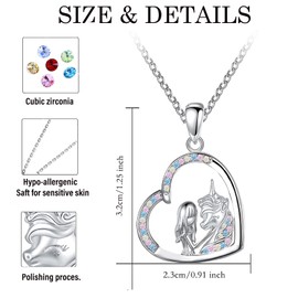 Zelnff Unicorn Gifts for Girls Necklace,Unicorn Necklace Unicorn Gifts for Girls Women Jewellery,Unicorn Jewellery Gifts for Girls Mothers Daughter Granddaughter Niece (Unicorn girl)