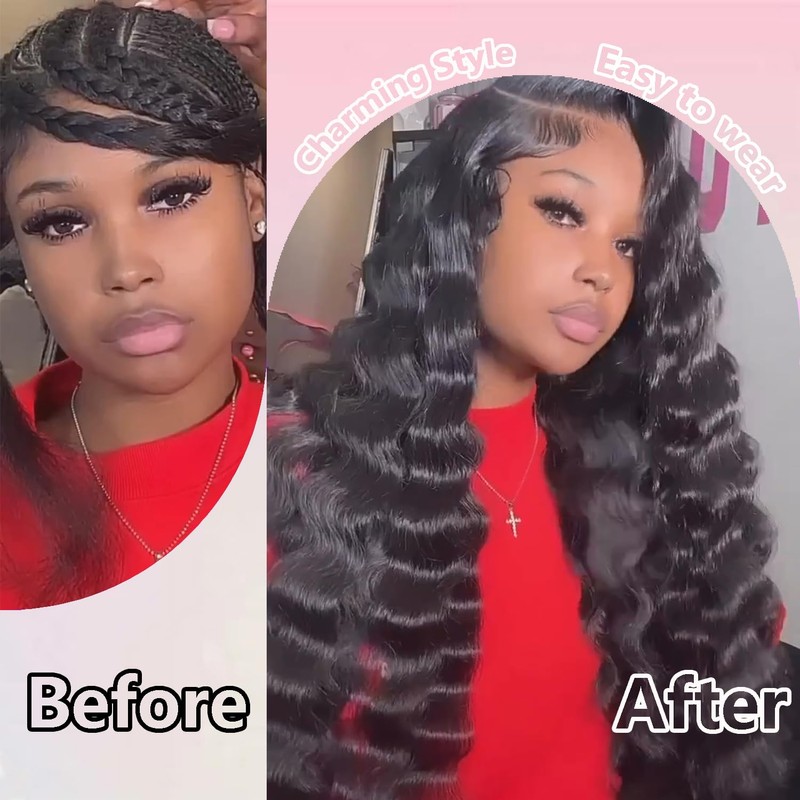 VIPPRETTY 13X6 HD Lace Front Wig,30Inch Glueless Loose Deep Wave