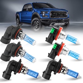 LIAOSENFA Fit For Ford F150 F-150 (2015-2023) Halogen Headlights bulbs, 9005 High Beam + H11 Low Beam + 9145 Fog Light Bulbs Combo - Headlights Bulbs, Plug and Play, IP68, Pack of 6.