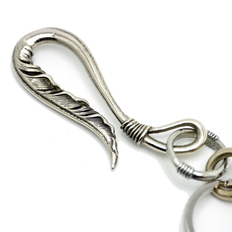 [Silver One] 2 Feather Native Series Keychain Men's Ma [Antique