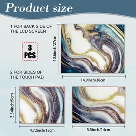 PLIGREAT 15 Inch Laptop Skin Stickers Cutable Universal Size Fits 12" 13" 13.3" 14" Laptop Removable Waterproof Notebook Art Decals PC Protector Cover Sticker, Texture Marble