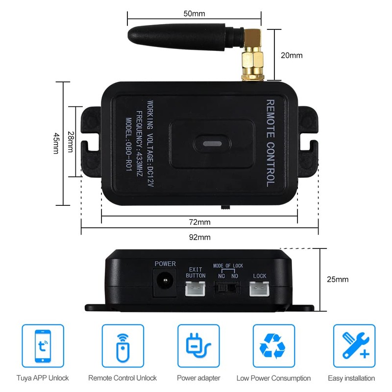 QTTYELOK WiFi Tuya Door Access Control Kit Home Security System