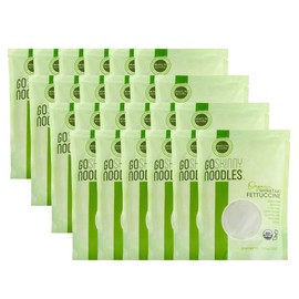 GoSkinny Noodles Fettuccine (24), Organic, Odorless Shirataki & Konjac Pasta, Low Carb, Low Calorie, Gluten Free, Vegan, Kosher, Keto, Paleo-Friendly, Ready in Minutes