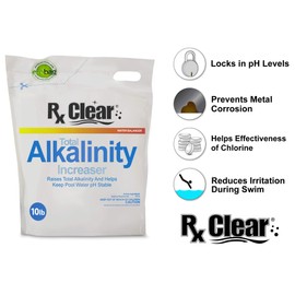 Rx Clear Total Alkalinity Increaser | Alkalinity Plus for Swimming Pools | Helps Prevent pH Bounce | Keeps Water Stable | 10 Lbs