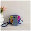 Rainbow Patchwork Heart-Shaped Shoulder Crossbody Bag