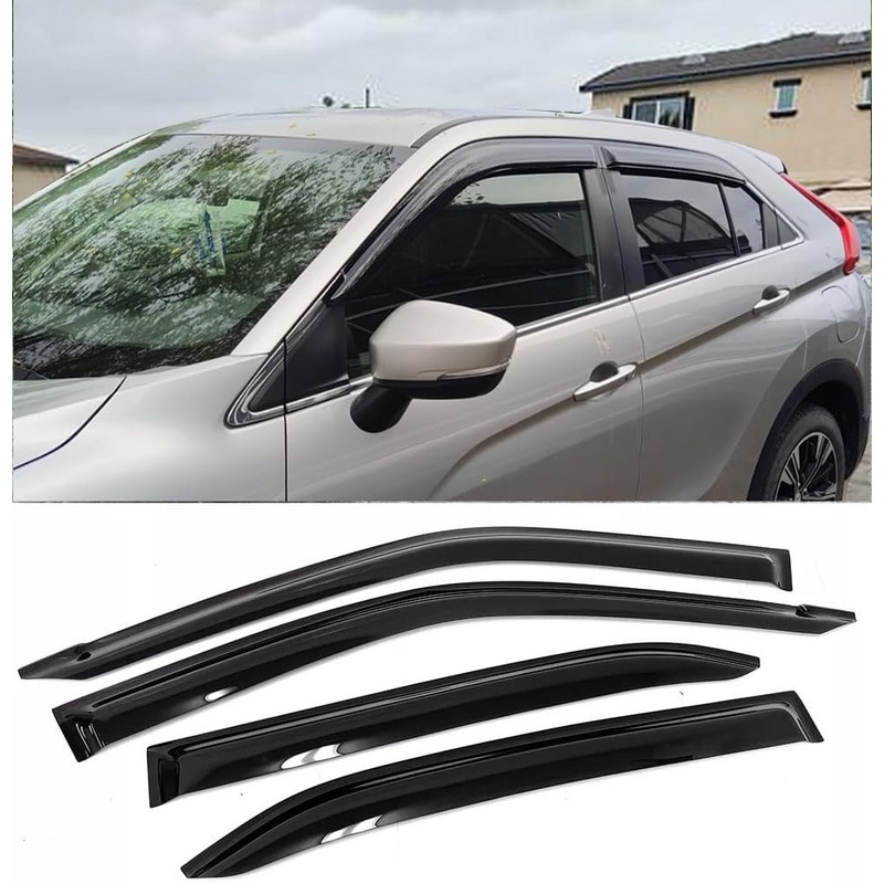 Outside Window Visors Rain Guards Vent Deflectors Compatible with Mitsubishi