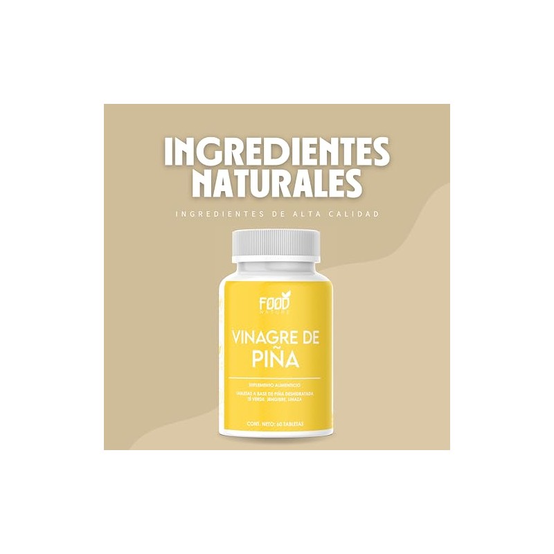 Vinagre de Piña, Suplemento Alimenticio Premium, 60 Tabletas.
