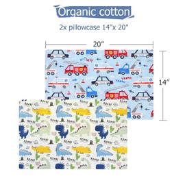 Toddler Pillow Case for Toddlers, Pack of 2, 14 x 20 cm, Soft Cotton Baby Pillowcases, Travel Pillowcases for Boys, Girls, Children for Sleeping, Envelope Closure, Machine Washable