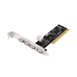 LogiLink USB 2.0 PCI Interface Card with 4X External Ports & 1x Internal Port