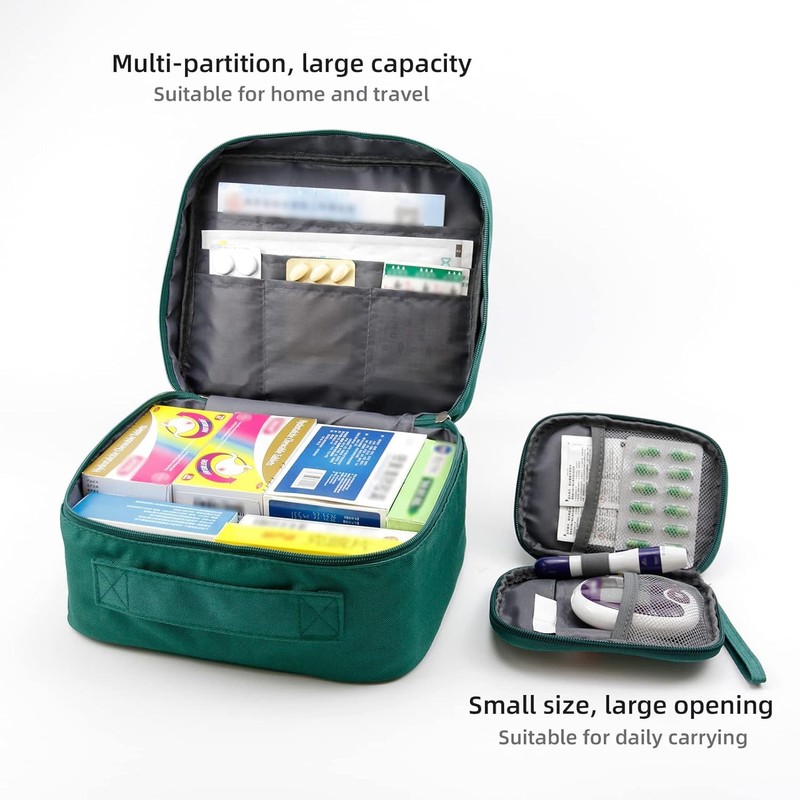 himsyuden 救急パック 2点セット 救急箱 薬箱 薬ボックス 大容量 ハンドル付き 薬入れ ポータブル