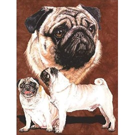 SOHUKU Pug Dog Diamond Painting by Numbers Diamond Art Kit for Adults Beginner, DIY 5D Full Drill Diamond Dots Painting Gem Art Craft for Home Wall Decor12x16 inch
