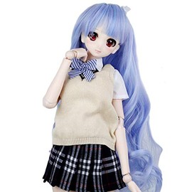 Wigs Only 8-9 inch 1/3 BJD Wig Doll Hair SD DZ DD DOD Wig (Blue)