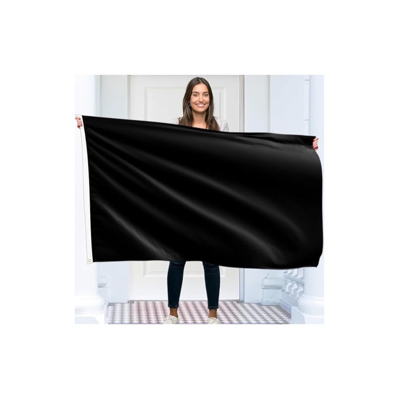 Solid Black Flag – Plain Black Flag - Double-sided Print