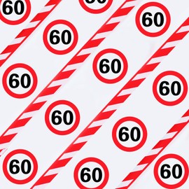 WenmthG Barrier Tape 60th Birthday Decoration 20 m Long Garland Decoration 60th Birthday Man Woman Traffic Sign for 60th Birthday Decoration - Traffic Sign 60 Years Anniversary