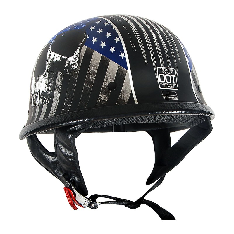 1Storm Novelty Motorcycle Half Face Helmet Open German Style DOT