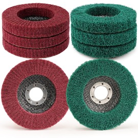 SI FANG 12.5 x 2.2cm Nylon Fiber Sanding Disc, 8 Pack Grit 320/180 Polishing Wheel for Angle Grinder, Cleaning Deburring and Rust Removal