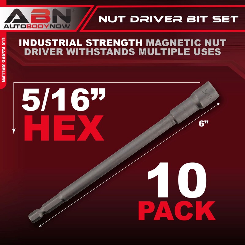 ABN Nut Driver Bit Set - 5/16in Hex Nut Driver