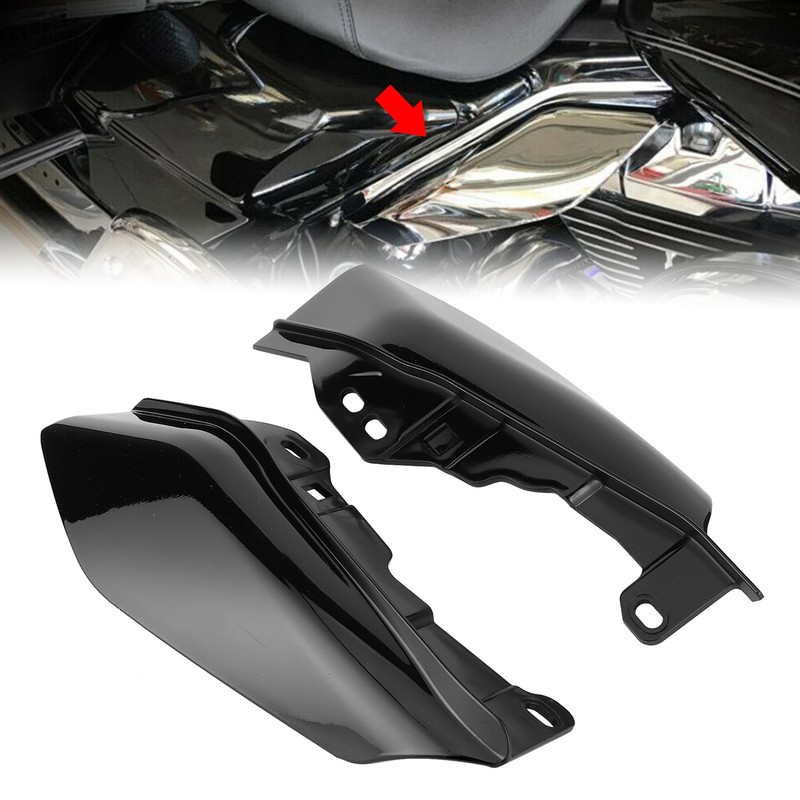 2Pcs Air Deflector Trim Heat Shield Motorcycle MidFrame Trim Fit