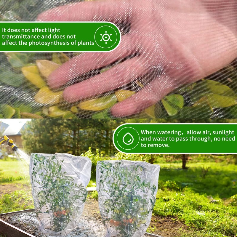 KEOHOLI Large 2 Packs Fruit Tree Netting Bags with Zipper