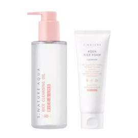 SN Nature 에스네이처 아쿠아 라이스 클렌징오일 200ml+약산성 클렌징 폼 80ml S-Nature Aqua Rice Cleansing Oil 200ml + Mild Acid Cleansing Foam 80ml