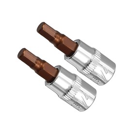 CoCud Hex Bit Socket, Metric 6mm Bit 1/4" Drive 1.5" Long, S2 Alloy Steel Heat Treated CR-V Socket - (Applications: for Fastener Application), 2-Pieces