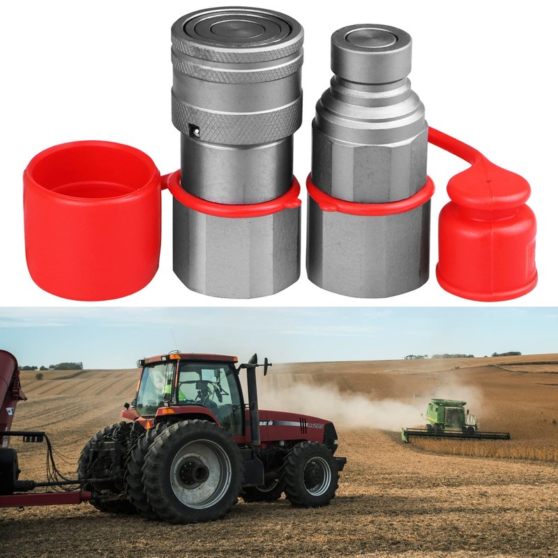 3/4" NPT Skid Steer Bobcat Kubota Flat Face Hydraulic Quick