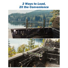 JOYTUTUS Truck Bed Fishing Rod Holder | 6-Rod Capacity | Secure Clamp-On Design | Fits Truck Bed & Boats | Horizontally or Vertically Place