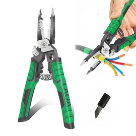 LAOA - Alicates de punta de aguja, alicates para electricista, herramienta pelacables, multifuncional 9 en 1, para abrazar, apretar tornillos, pelar c
