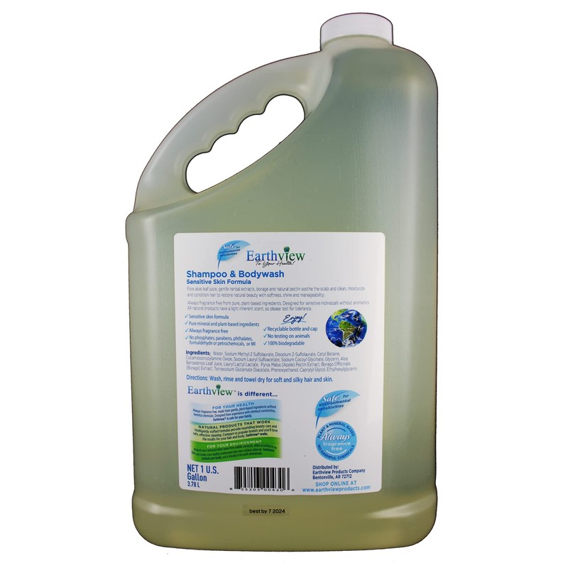 Earthview Fragrance Free Shampoo & Bodywash, 128 Fl Oz (1