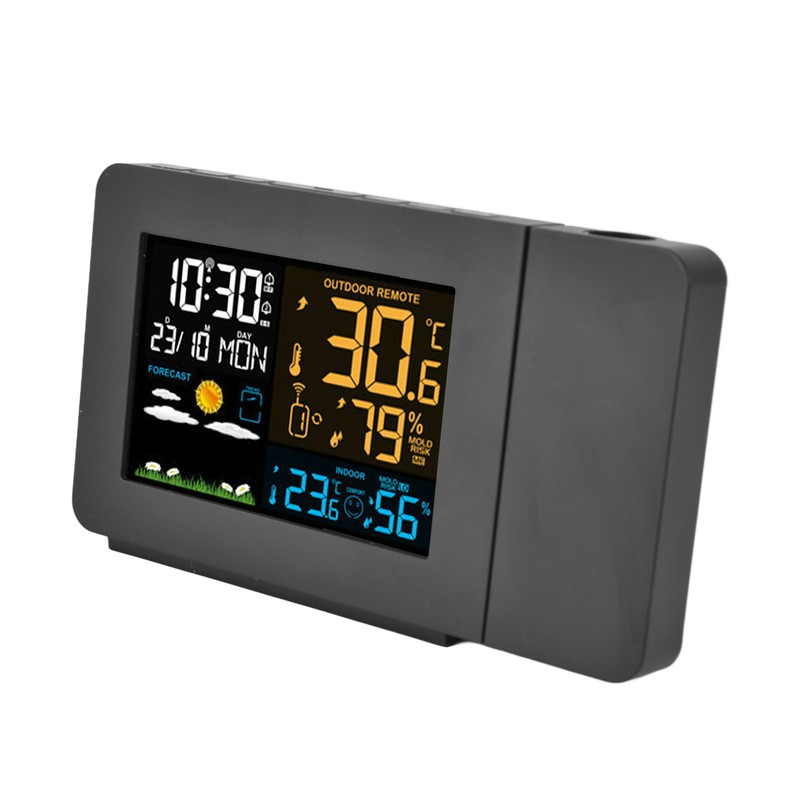 Indoor Outdoor Thermometer 60m Transmission Clock Projection Function Temperature Prediction
