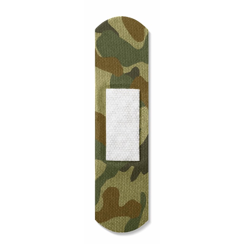 CURAD Green Camo Flex-Fabric Adhesive Bandages, 0.75 x 3 Inches,