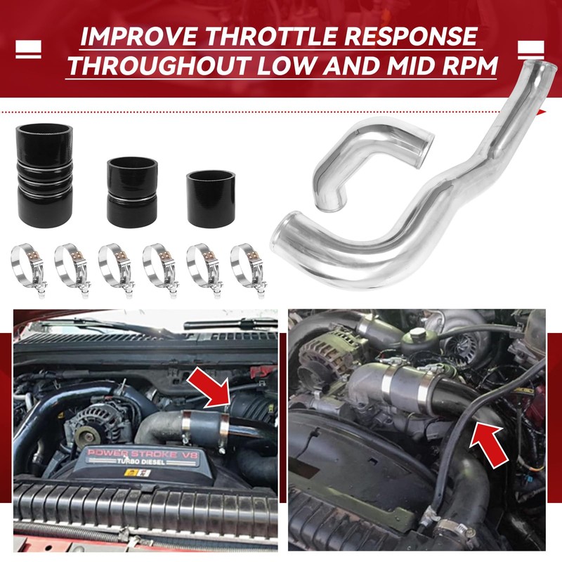 Max Flow Hot Side Intercooler Pipe Boot Kit for 2008-2010