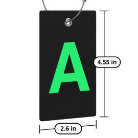 BOGO Luggage Tag Initial Bag Tag - Fully Bendable Tag w/Stainless Steel Loop