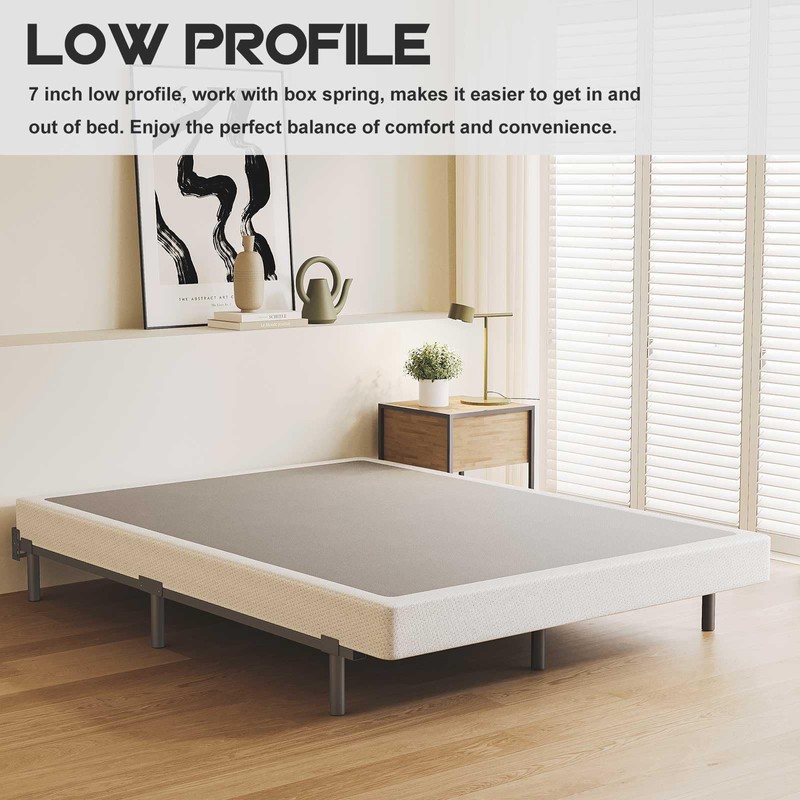 Bedsnus King Size Bed Frame, 7 Inch Metal Basics Bed