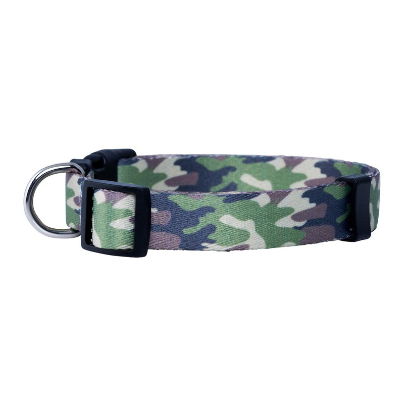 Native Pup Collar de perro camuflaje (mediano, verde)