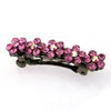 Decorative Hair Clip Flowers Rhinestone Crystal Hair Barrette, Pink