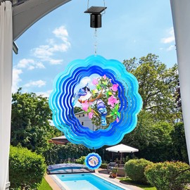 Solar Powered Wind Spinner Motor, Small Mobile Rotating Motor, OMCCHK Mini Revolving Eco-friendly Energy Operated Turner for Wind Chimes, Sun Catchers Hanging Display Spinning Outdoor Decoration