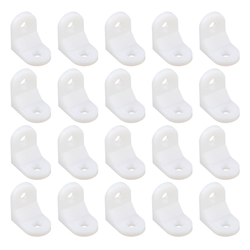 Ctyjia Pack of 20 Plastic Corner Braces, L-shaped Bracket with