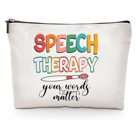 Speech Therapy Gifts, Speech Language Pathologist Gifts, SLP Cosmetic Makeup Bag, Birthday Christmas Thanksgiving Gifts for Speech Therapist, Gifts for Speech Therapists, Speech Pathologist Tote Bag