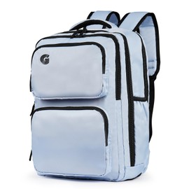 MEANKAY Travel Laptop Backpack, 17 inch Carry on Backpack Flight Approved. Full Closure Design and Separate Shoe Area. 8 Pockets Large Capacity. Sky-Blue
