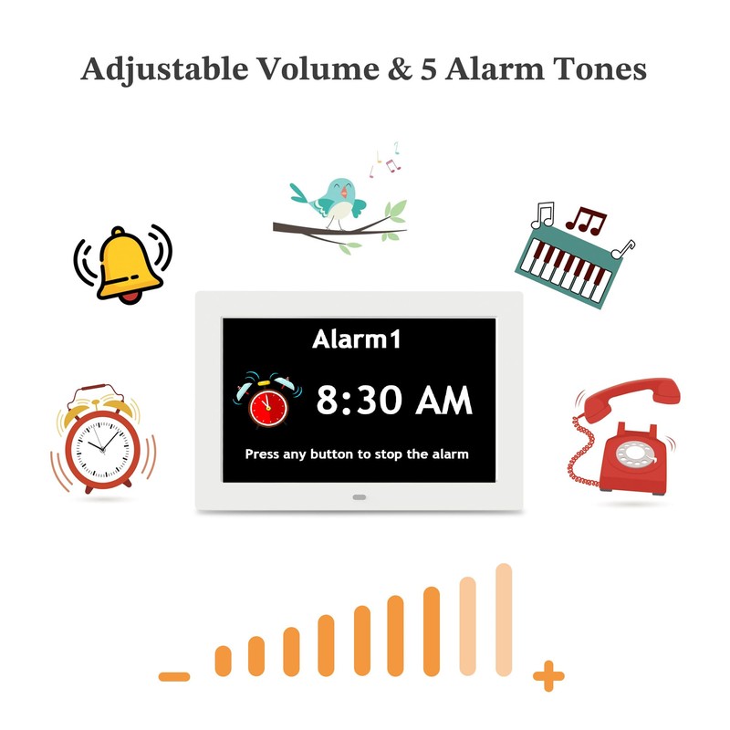 10.1'' Digital Clock, 1280*800p HD Extra Large Display, Dementia Clock