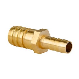 Quickun Brass Hose Barb Reducer 5/8" to 5/16" Barbed Reducer Fitting Reducing Splicer Mender Union Adapter for Air Water Fuel