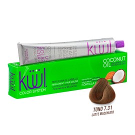 KÜÜL - Color System Tinte Permanente Tono 7.31 90 ml, con Aceite de Coco, Filtro UV y Colágeno, Prolonga Intensidad del Color, Aporta Hidratación, Brillo y Sedosidad, Coloración Cabello
