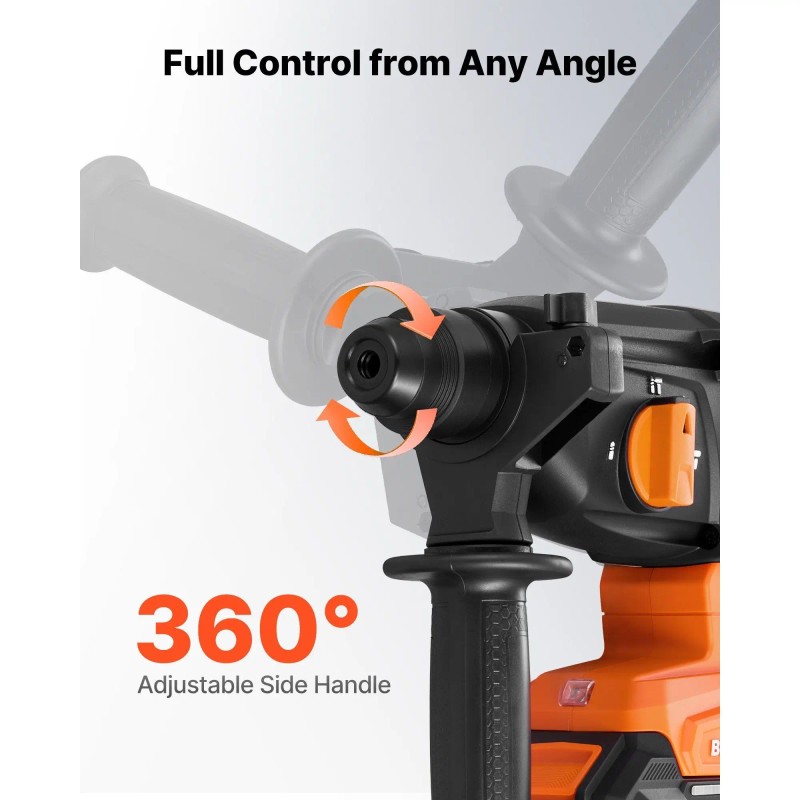 20V Battery Powered Rotary Hammer Drill 7/8 SDS-Plus Cordless Brushless