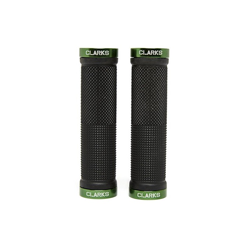 Clarks Vice Lock-On Handlebar Grip Black with Green Anodised End