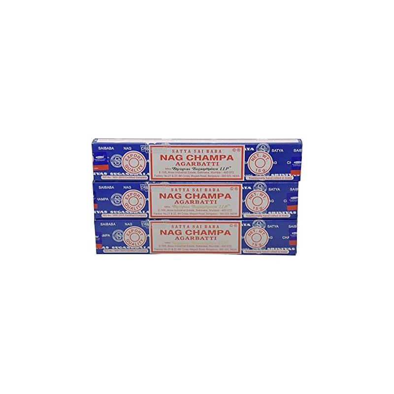 Starter Set: 3 x Nag Champa Satya Incense Sticks +